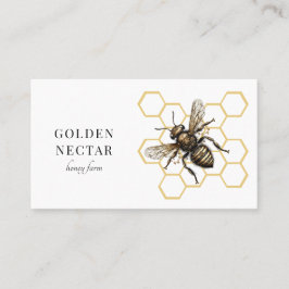 Vintage Guld Bee Logotyp Honeybee biodling Visitkort