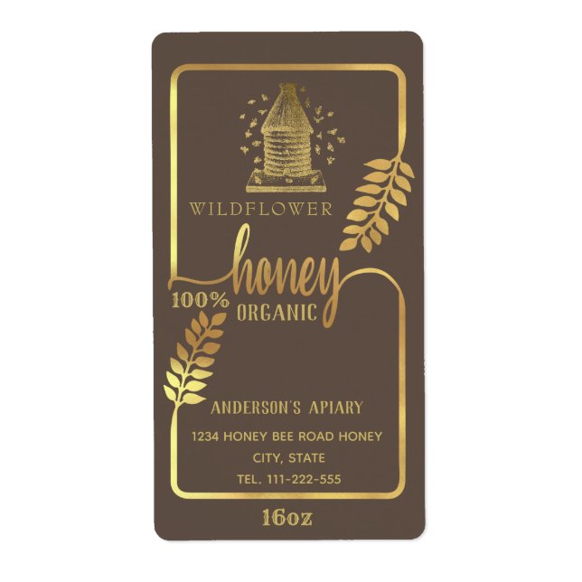 Vintage guld bikuphonung av arten gren burk fraktsedel (Framsidan)