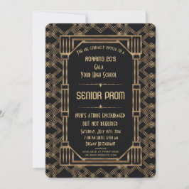 Vintage Guld Black Underbar Gatsby 1920-talet Seni Inbjudningar