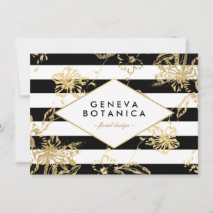 Vintage Guld Blommigt Stripe-gåvocertifikat