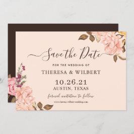 Vintage  Guld Blommigten Bröllop spara datum Inbjudningar