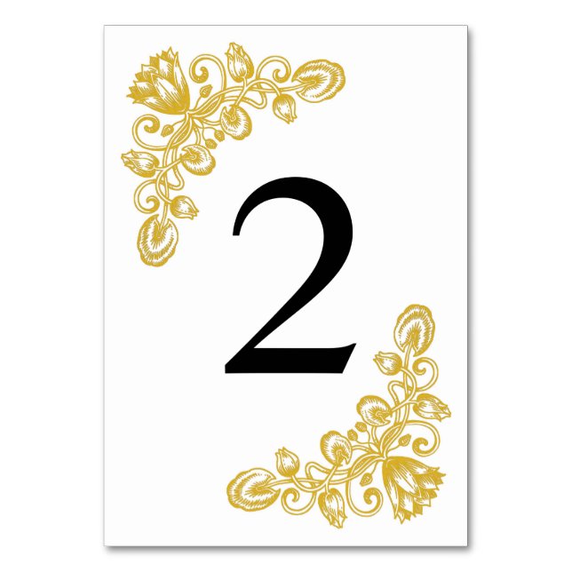 VINTAGE GULD BORD 2 BORDSNUMMER (Framsidan)