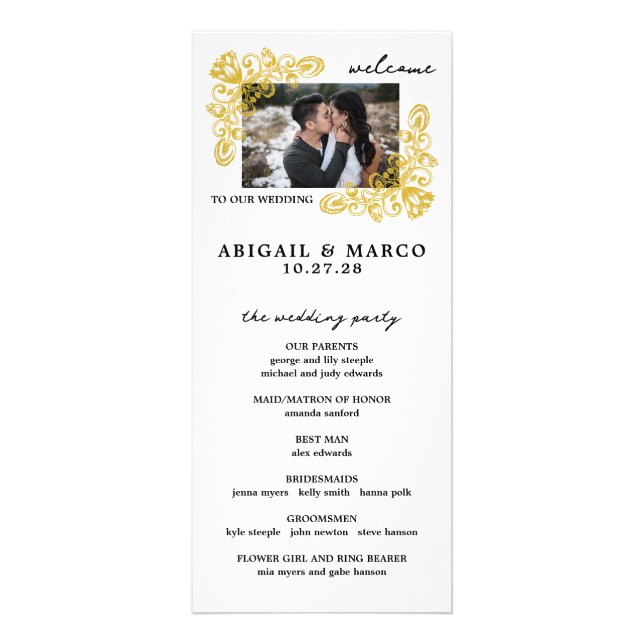 Vintage Guld Ceremony-programmet Reklamkort (Framsidan)