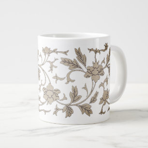Vintage Guld Chinoiserie Blommigt Jumbo Mugg