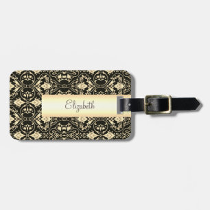 Vintage Guld Damask Virvlar Bagagebricka