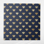 Vintage Guld Diamond Art Deco Navy Blue Kakelplatta<br><div class="desc">Blåplattan med guld-diamantdesignen Art Deco. Hex-koden för marinblått är #202A44.</div>