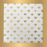 Vintage Guld Diamond Art Deco White Kakelplatta<br><div class="desc">Vit bricka med guld diamant Art Deco-design.</div>