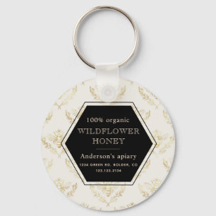 vintage guld Drobe monogram apiary keychain Nyckelring