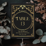 Vintage Guld Elegant Mystical Tarot Bröllop Bordsnummer<br><div class="desc">Elegant och modern bröllop-design inspirerad av ett färdkort. OBS! guld som visas i denna design är INTE äkta folie. Objekt skrivs ut exakt som de visas på skärm när du lägger till i kundvagnen, så att du anpassar och lägger till varje bordsnummer som du behöver och lägger till i kundvagnen...</div>