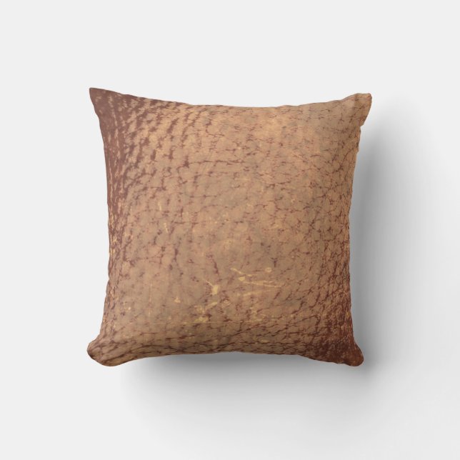 Vintage Guld Faux-läderdesign Kudde (Framsida)