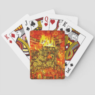 Vintage Guld Fire Abstrakt Casinokort