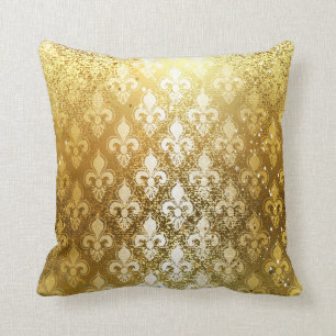 Vintage,guld,fleur de lis,antik,vintage,chic,rolig kudde