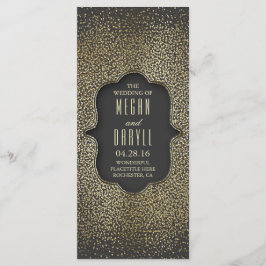 Vintage Guld Glitter Konfetti-Bröllopsprogram Program