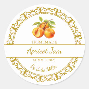 Vintage Guld Homemade Apricot Sylt etikett