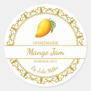 Vintage Guld Homemade Mango Sylt etikett