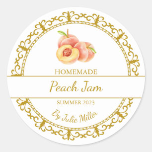 Vintage Guld Homemade Peach Sylt etikett