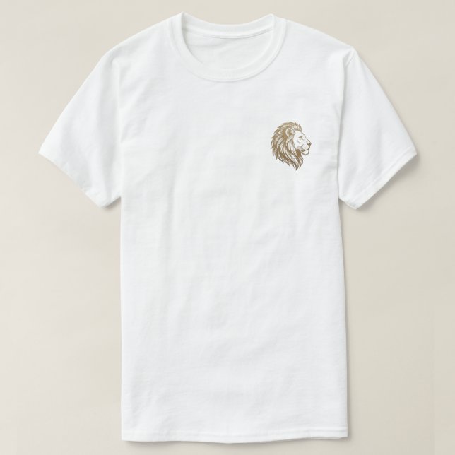 Vintage Guld Lejon Huvud Grafisk T-Shirt (Design framsida)