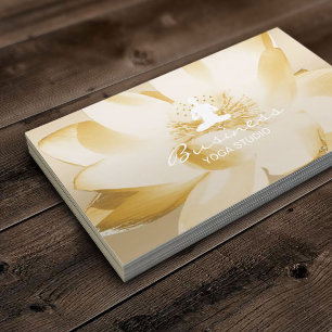 Vintage Guld Lotus Yoga & Meditation Visitkort