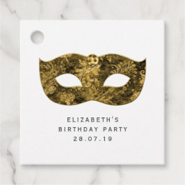Vintage Guld Masqueradmask och Damaskus Gåvor Etiketter