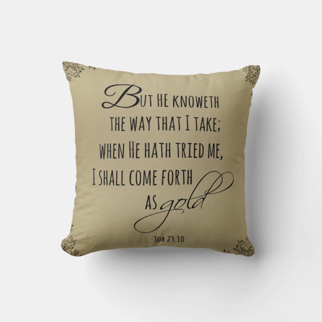 Vintage Guld med bibelverse Kudde (Framsida)