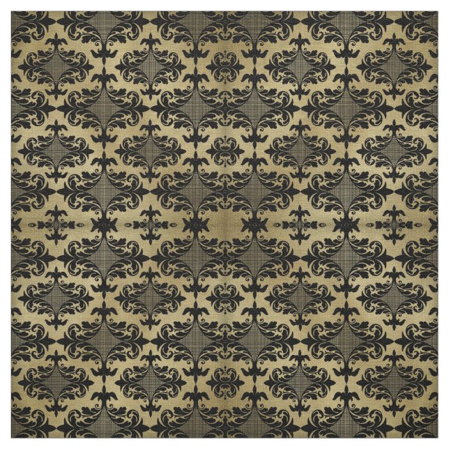 Vintage Guld med Black Damask Tyg (Prov)