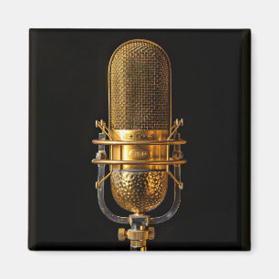 Vintage guld mikrofon magnet
