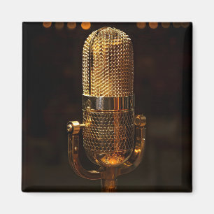 Vintage guld mikrofon magnet