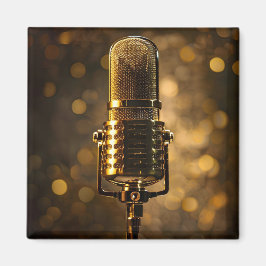 Vintage guld-mikrofonmagnet magnet