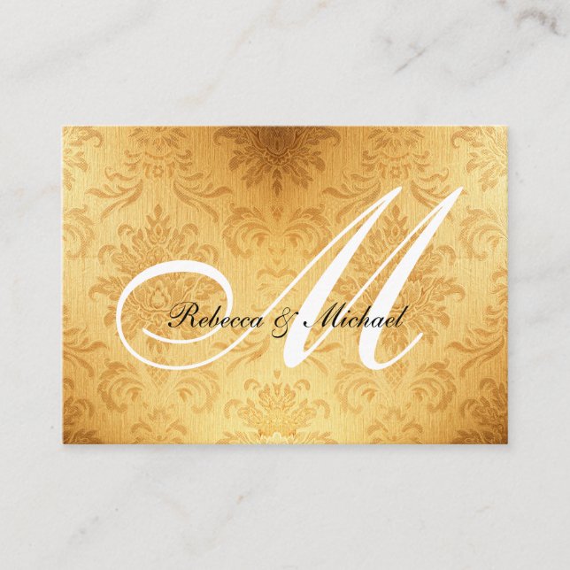 Vintage Guld Monogram OSA kort (Framsida)