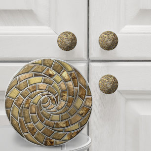 Vintage guld mosaik spiral knopp