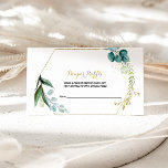 Vintage Guld och Grönt Eucalyptus Diaper Raffle Tilläggskort<br><div class="desc">Den här vintagen är guld och grönt- eucalyptus- diaper raffle är perfekt för en enkel babydusch. Utformningen har handmålad grönt,  guld och blått löv och blommor som är väl placerade i bouquets och den geometriska eleganten ramar.</div>