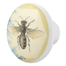 Vintage Guld Queen Bee Blue Löv Knopp