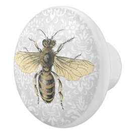 Vintage Guld Queen Bee & Light Blue Filigree Knopp