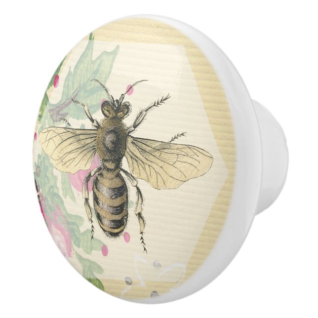 Vintage Guld Queen Bee Röd ros & Greenery Knopp (Höger)