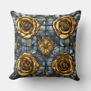 Vintage Guld Ros Blomma Present för henne Kudde