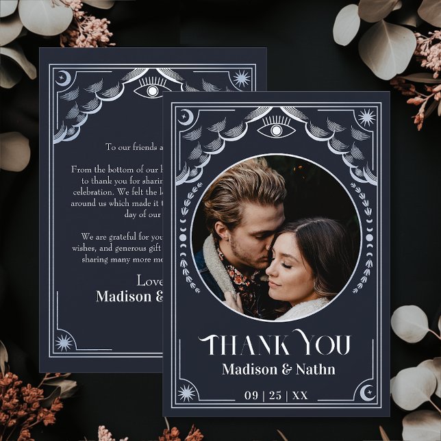 Vintage Guld Tarot Card Photo Bröllop Tack (Skapare uppladdad)