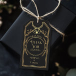 Vintage Guld Tarot Gothic Bröllop Tack Presentetikett<br><div class="desc">Lägg till lite magi till dina bröllopsfavoriter! Den här märkrn med vintage,  som inspirerats av ett tack och en gåva i elegant Black & guld,  har en design med moln och ett mystiskt öga högst upp. Perfekt för tacksamhet till stil.</div>