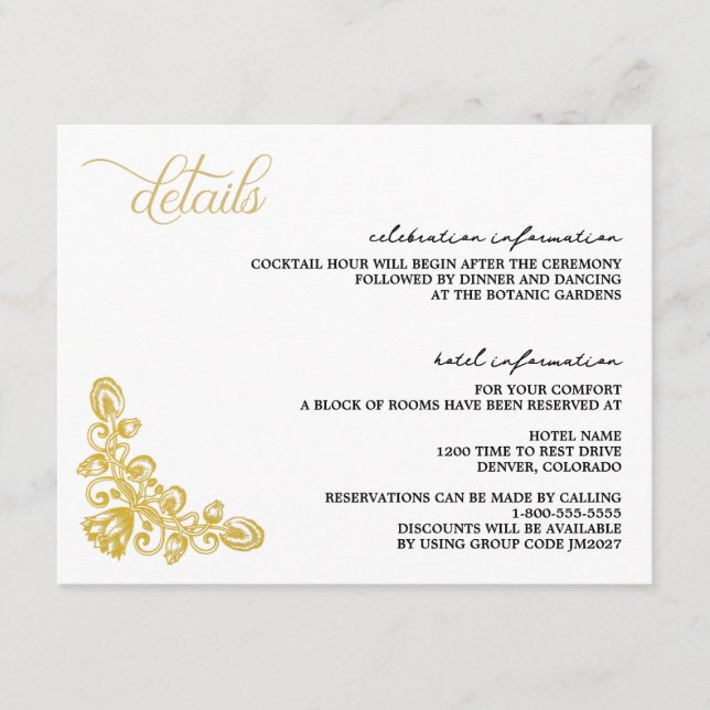 Vintage Guld Tilläggskort (Framsida)