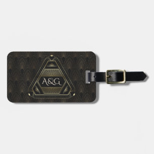 Vintage Guld Underbar Gatsby Art Deco 20s Bagagebricka