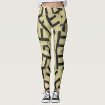 Vintage Guldnyckel Motiv Abstrakt Yoga Leggings