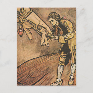 Vintage Gullivers Travels av Arthur Rackham Vykort