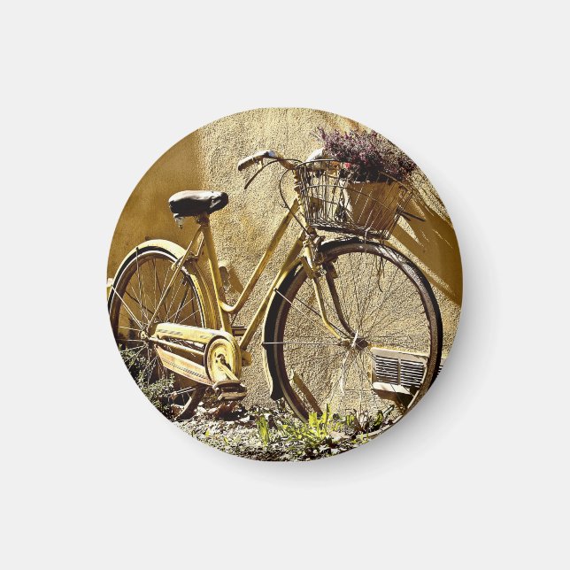 Vintage Gult Bicycle Magnet (Framsidan)