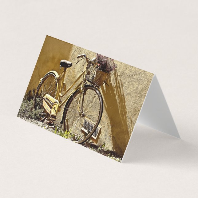 Vintage Gult Bicycle Visitkort (Framsida)