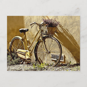 Vintage Gult Bicycle Vykort