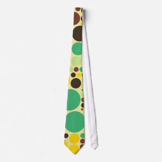 Vintage, Gult, blått, Brunt Polka dots Mönster Slips