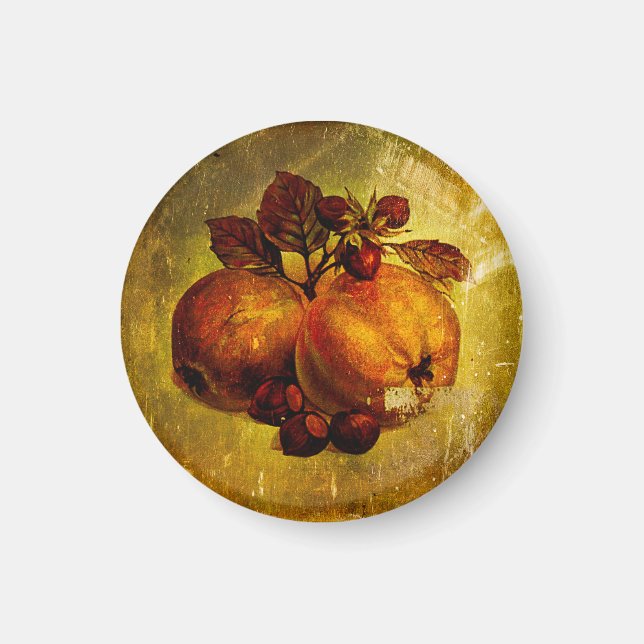 Vintage gult frukt magnet (Framsidan)