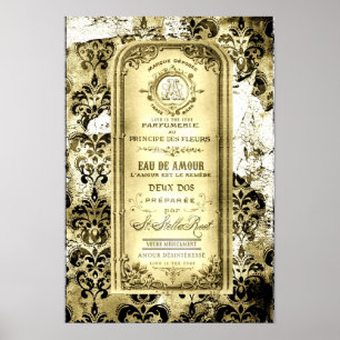 Vintage Gult Kärlek är Cure Medicine Flaska Poster