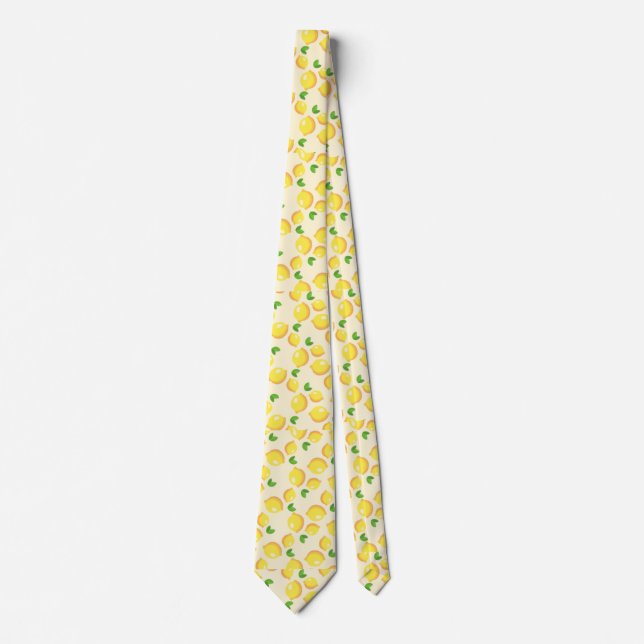 Vintage gult Lemon mönster om  rosa Slips (Framsida)