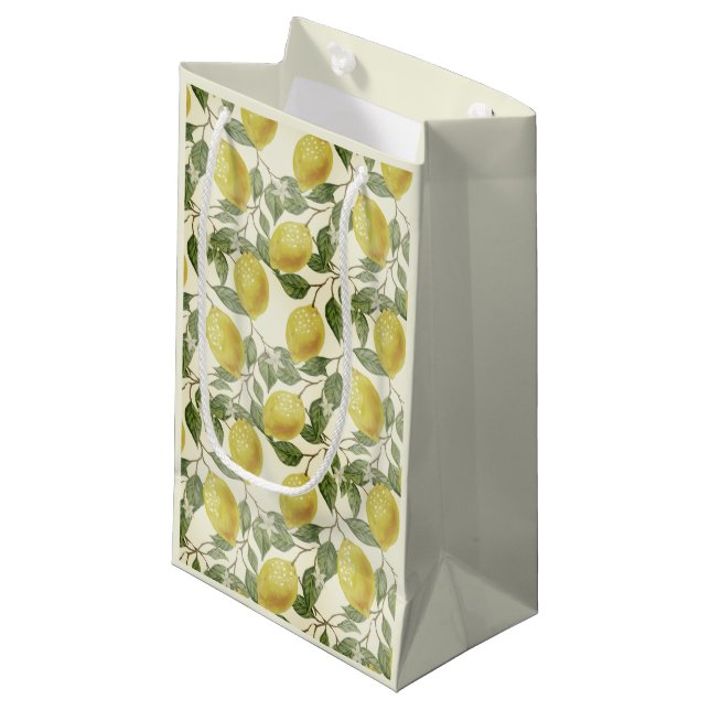 Vintage Gult Lemons Grönt Löv Oformaterad text (Framsidan Vinklad)