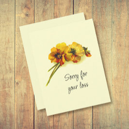 Vintage Gult Pansy Flowers Sympathy Card